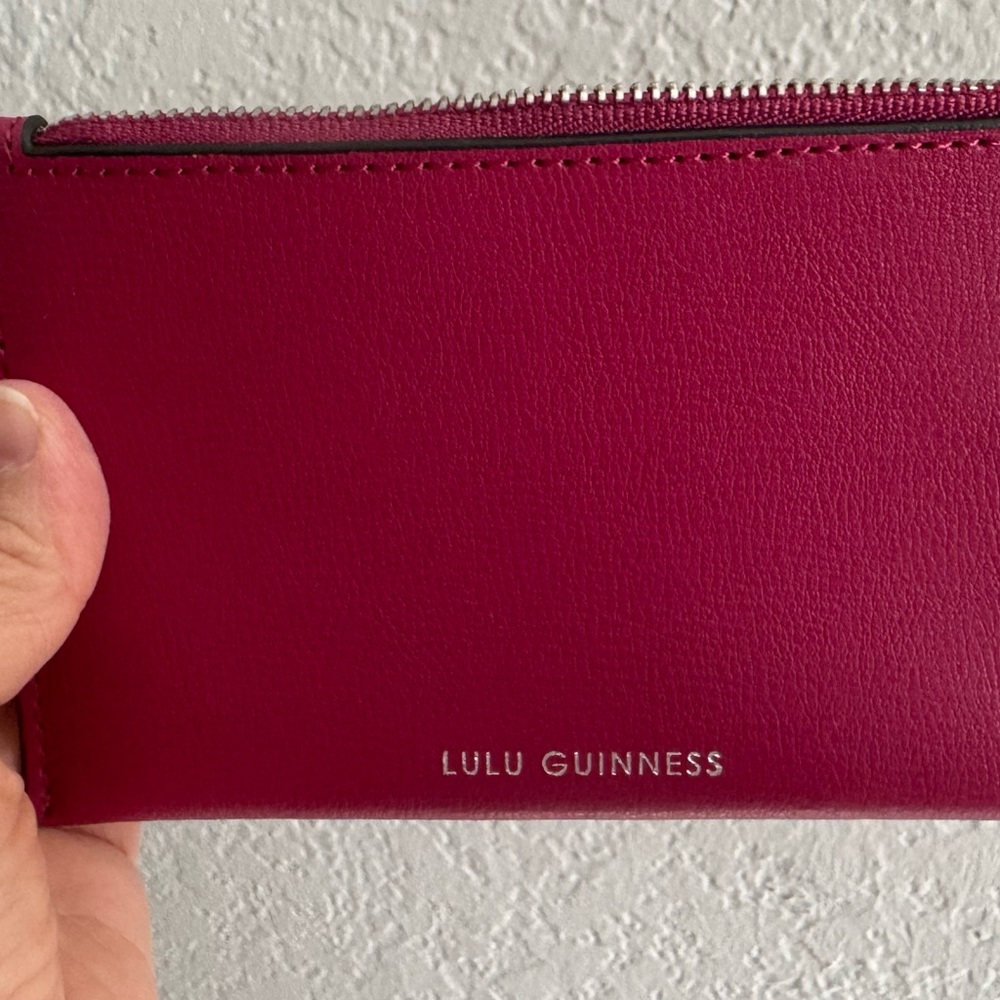 NWT Lulu Guinness Large Queenie Satchel Pink Raspberry Leather Crossbody Bag - Picture 6 of 15